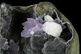 Amethyst Crystals on Sparkling Quartz Chalcedony - India #168764-2